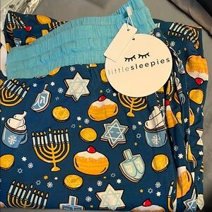 Little Sleepies Blue Hanukkah Men’s XL Pajama Set